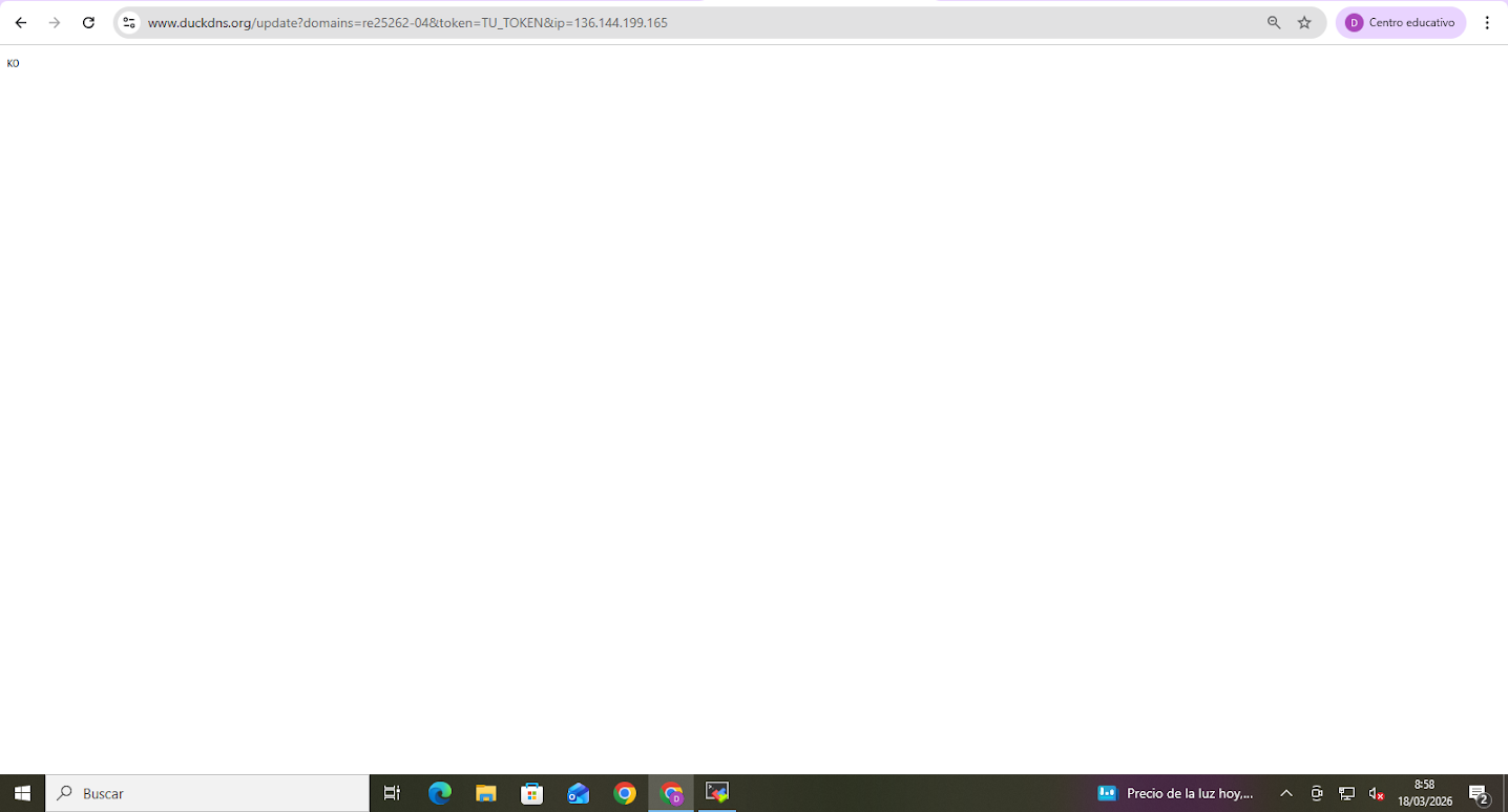 Comprobando DuckDNS